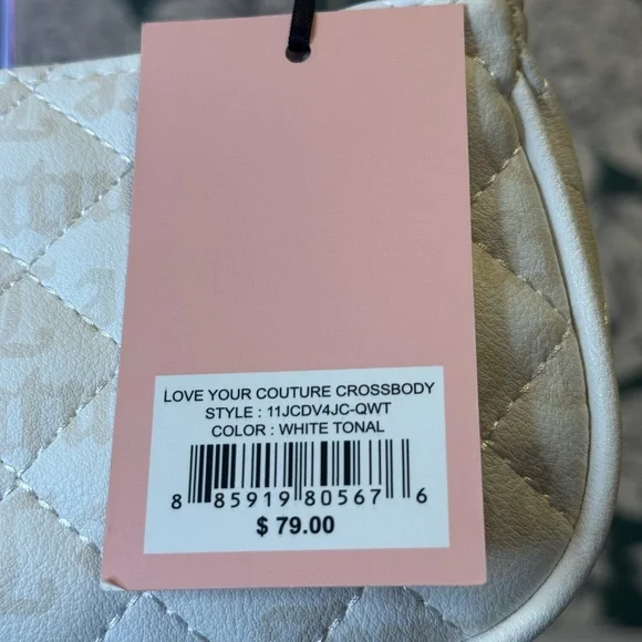 Juicy Couture Cream Quilted Shoulder Bag with Gold Accents NWT - Picture 2 of 9